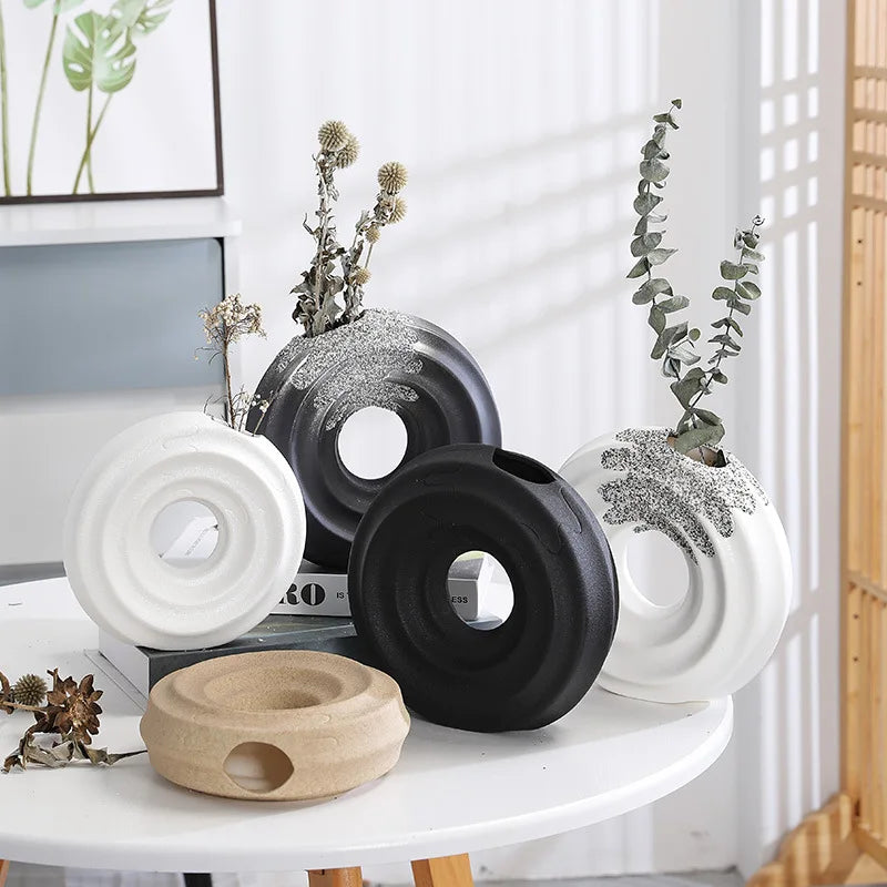 M936 Nordic Vase Dried Flower Arrangement Home Decoration Office Living Room Ceramics Vases Artificial Flower Vase