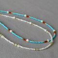 Beautiful Natural Stones Shell Beaded Choker Necklace