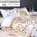 European and American Home Textiles Bedding Three-piece Set Bronzing Texture Quilt Cover Kit Polyester Bedding Set