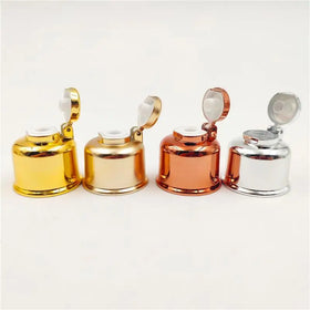 20/410 24/410 28/410 Cosmetic Gold PP Plastic Lid Electroplating Bell Shape Cap Flip Top Lid for Bottle