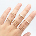 Wholesale New Geometric O Ring Cross Spring Combination 6-piece Ring Set
