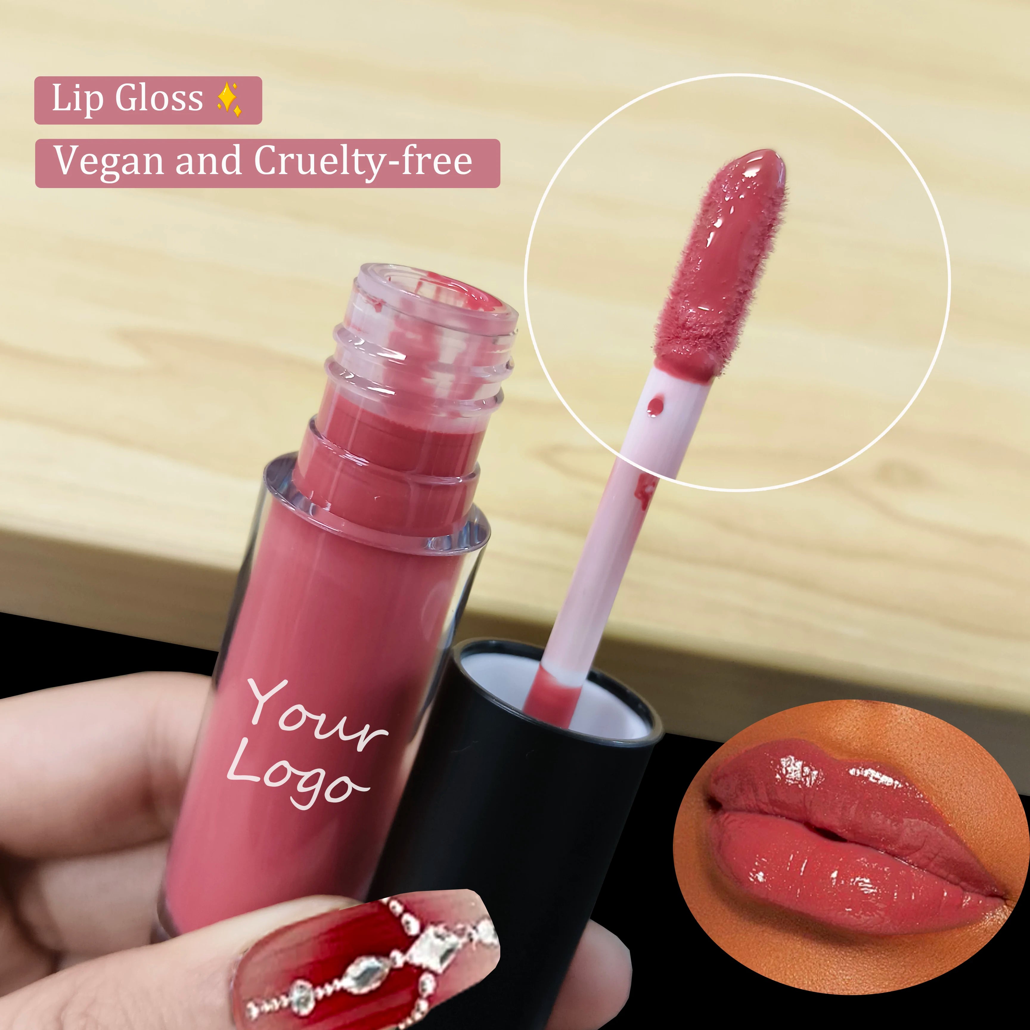 Cosmetics Wholesale Vegan Shiny Lipgloss Glossy Moisturizing Lip Gloss Amazing Candy Flavor Lipgloss Private Label Lip Gloss