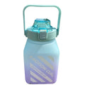 Madou Summer 1500ml Large Portable Gradient Sports Plastic Water Bottle BPA-Free Cross Cup for Kids' Gym Sports Straw Children's