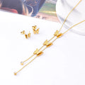 New Charm Pendant Tassel Luxury Jewelry Elegant Stainless Steel Three-dimensional Frosted Butterfly Necklace Earrings Sets