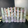 Wholesale Price Lavender Fluorite Long Tower Light Color Fluorite Wand Point for Healing