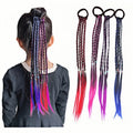 Wholesale Elastic Rubber Band With 15inch 4 Strand Braid Wigs Synthetic Twist Cute Girls Kids Ponytail Braids