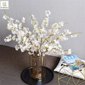 Factory Hot Selling Wholesale Artificial Silk Light Pink White Cherry Blossom Flower Wedding False Flowers Branches