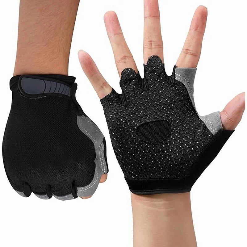 Custom logo Anti Slip Half Finger Fitness Gloves Wrist Protection Thickened Palm Cycling Gym Gloves