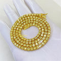New Arrivals Hip Hop Jewelry 925 Silver Gra Certified 3mm Tennis Chain Yellow Gold Moissanite Tennis Necklace