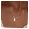 VKME Dainty Stainless Steel 18k Gold Plated Initial Necklace Women Minimalist Engraved Custom Name Letter Pendant Necklace