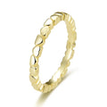 POLIVA 18K Gold Rhodium 925 Sterling Silver Eternity Wedding Band Heart-shaped Promise Ring Vermeil 18K for Anniversaries