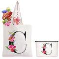 Shopping Bag With Shoulder for Women Teacher Christmas Birthday Custom Floral  Theme Cotton Canvas New Design Shoulder Tote Bag