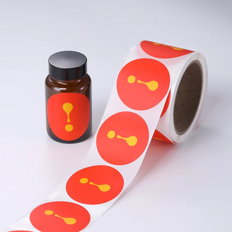 Custom Waterproof Round Vinyl Sticker Roll Personalized Permanent Product Label Printing Minimum Order 100pcs