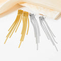 France Retro Style Stainless Steel Long Tassel Earrings Vintage Exaggerated Geometric Earrings Jewelry