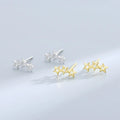 Simple Style 925 Sterling Silver Hollow Star Stud Earring Dainty Gold Plated Three Star Earring for Women Everyday