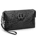 Wholesale Men's Vintage Genuine Leather Clutch Wallet Alligator Pattern Zipper Anti-theft Code Lock Large Capacity Handbag