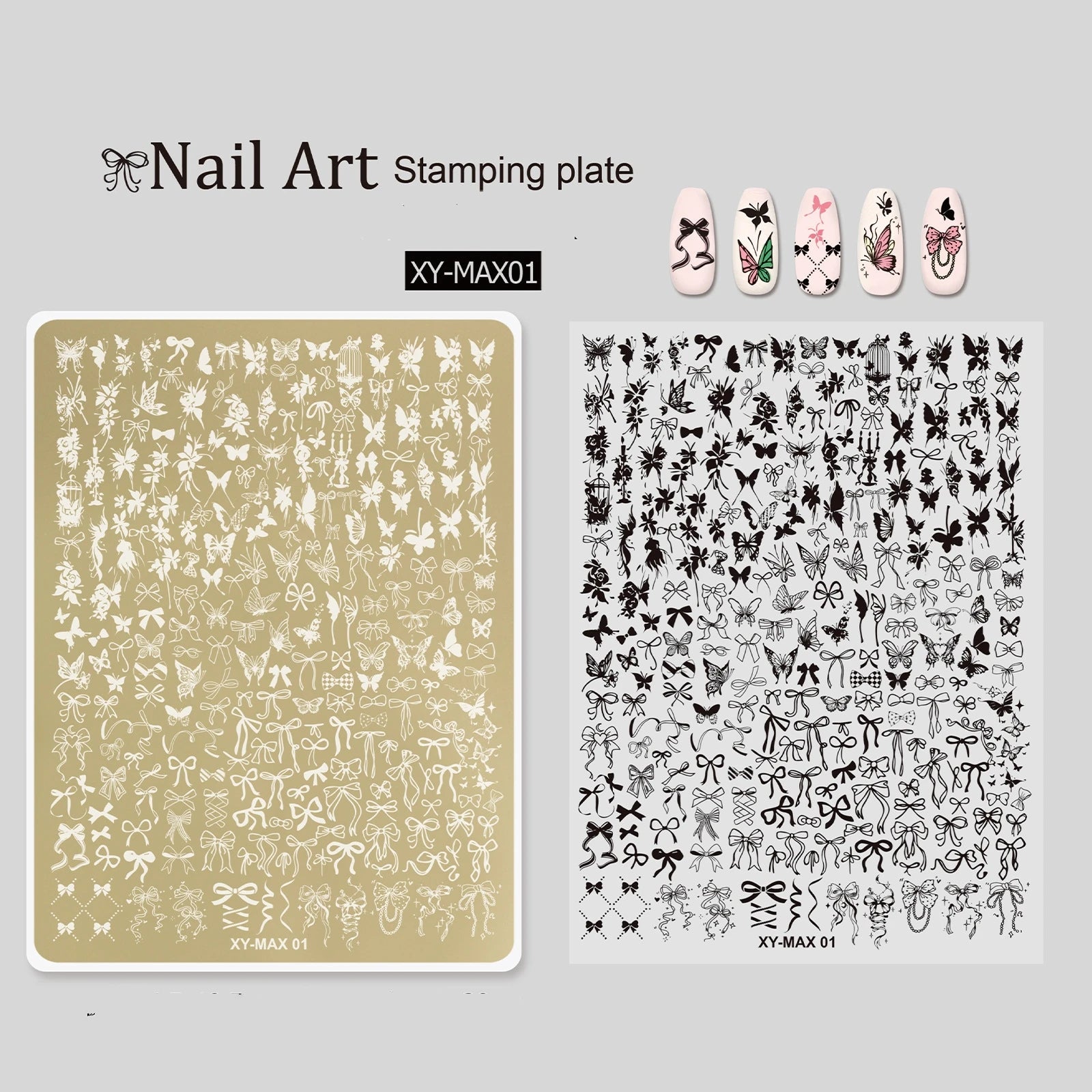 2025 New Super Large butterfly Flower Manicure Printing Steel Stamp Plates