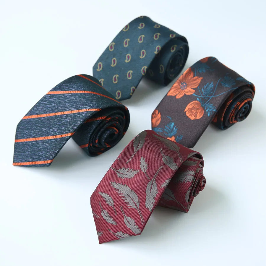 Male Business 7cm Work Stripe Vintage Suit Neck Tie Groom British Wedding Fashion Silk Suit Stripe Neck Ties