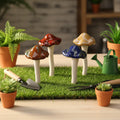 4PCS Ceramic Garden Mushrooms Decorative Autumn Mushroom Statue for Outdoor Garden Decoration