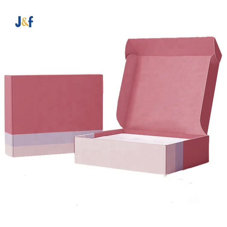 Custom Printed logo Mailer Packaging Boxes Cardboard Rigid Hard Gift Box pink Folding Product Box Shipping