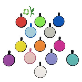 OKSILICONE Customized Logo Qr Code Silicone Pet Tags Silicone Circle Design Pet Tag Silicone Material ID Name Collar Pet Tag