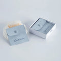 Luxury Blue Mini Envelope Jewelry Bag Custom Printed Logo Microfiber Material with Snap Button Closure Premium Jewelry Container