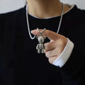 Can Be Active Violent Bear Titanium Steel Necklace Hip Hop Punk Lovers Sweater Chain Hoodie Pendant tide