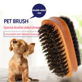 Double-sided Pet Dogs Cats Massage Cleaning Brush Pig Bristles Dog Combs Knots Mats & Loose Hair Removal Brushes