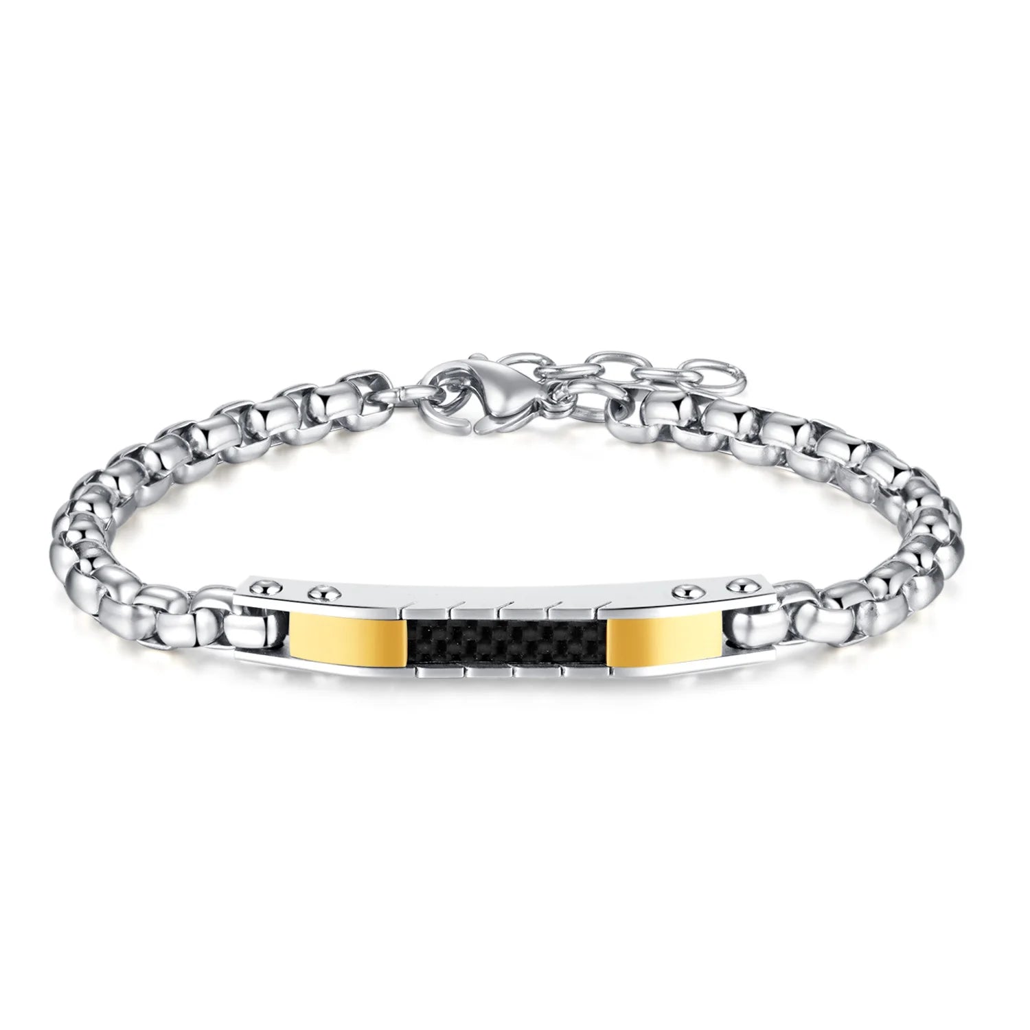 High Polished Stainless Steel Couples Bracelets 5mm Curb Chain ID Bracelet Custom Engraved Bracelets for Personalized Gift