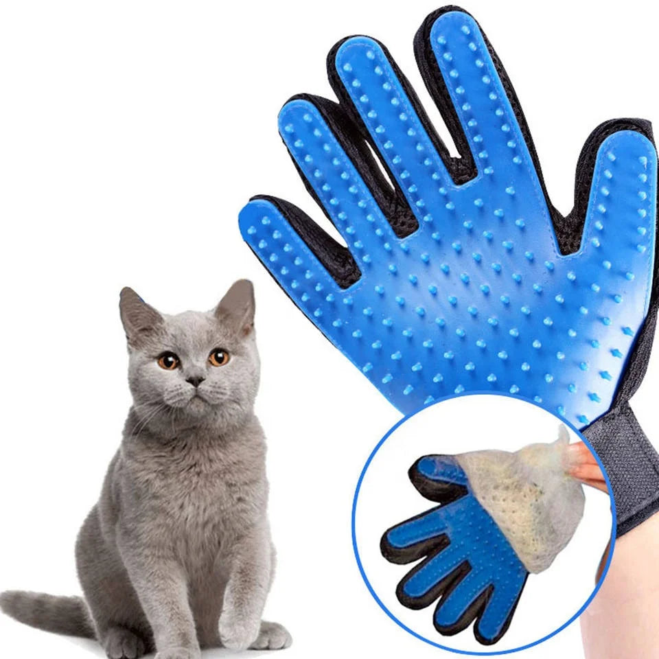 Custom Pet Dog Cat Bath Grooming Glove Sustainable Rubber Dirt Hair Remover with Cleaning Features