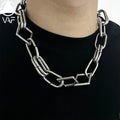 VAF 50CM Rhombus Large Thick Chain Necklace Width 20mm Stainless Steel Adjustable With Hook Chain Clasps