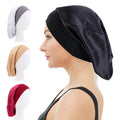 Ready to Ship Fashion Custom Logo Women Satin Long Bonnets Black Inspired Bonnets