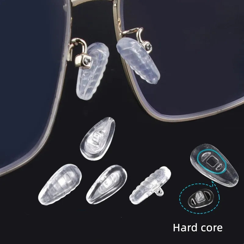 Optical Air Bag Hard Core Screw-in Silicone Nose Pads for Glasses Sunglasses Eyewear