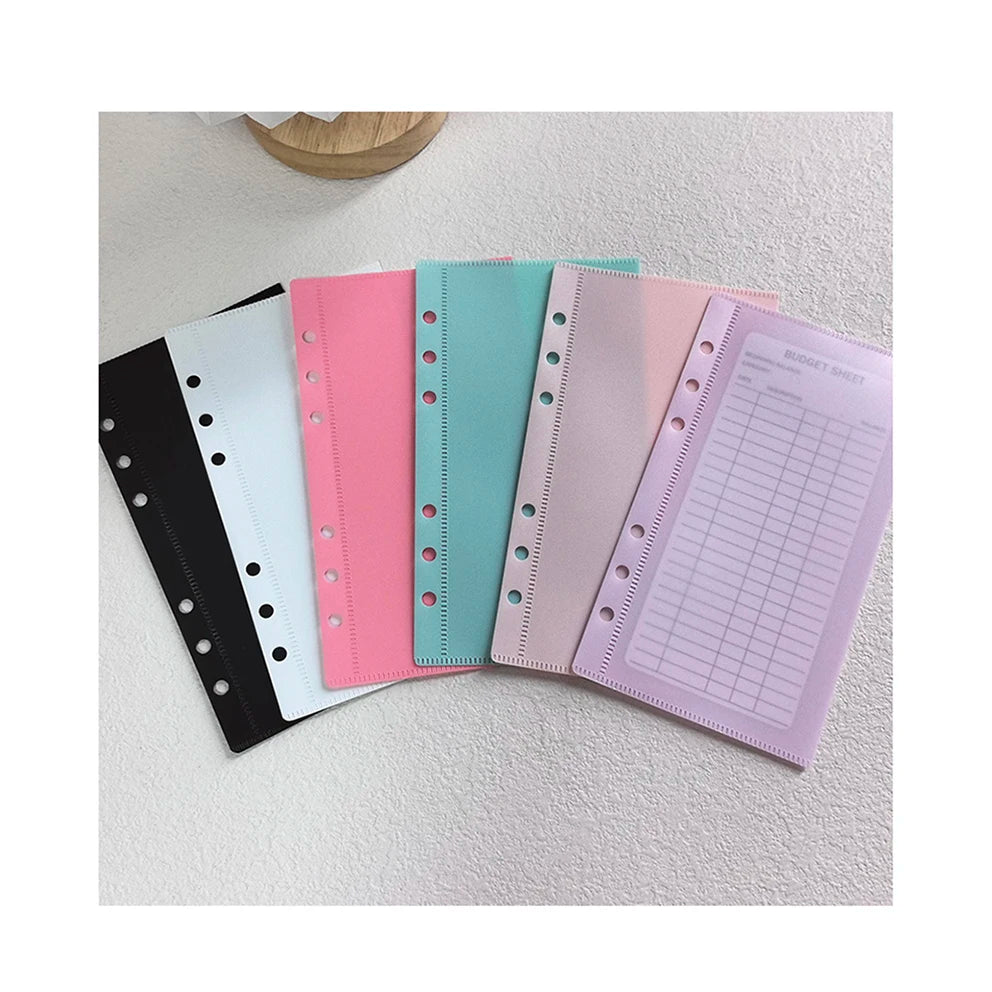 Factory Stock Waterproof Portable PP Money Bag Binder Notebook Envelope Budget Wallet A6 Envelopes