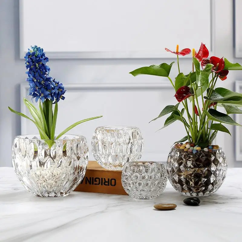 I829 Small Vase Living Room Table Glass Bottle Ornament Crystal Flower Arrangement