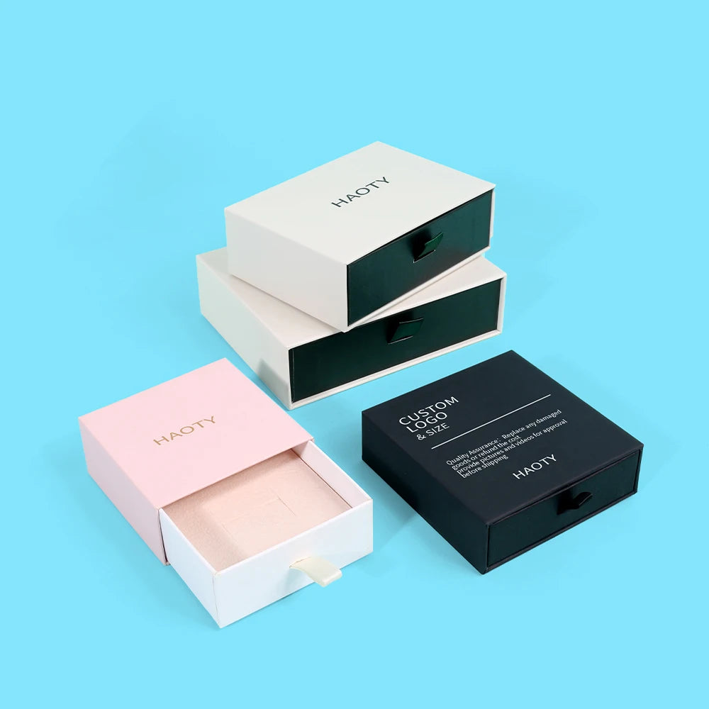 PandaSew Luxury Custom Logo Paper Box for Jewelry Aseptic Recycled Sponge Lining for Necklace False Eyelashes Tea Box Packaging
