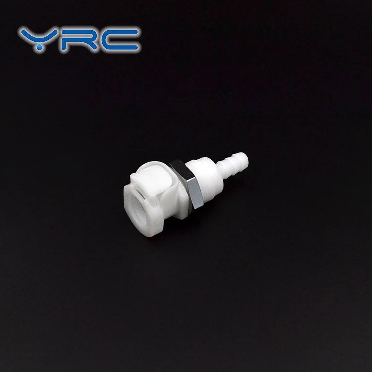 Factory YRC 1/4" Panel Mount Barbed Quick Disconnect Air Hose Fittings Vacuum 120 PSI POM Body O-Ring Female Connectivity