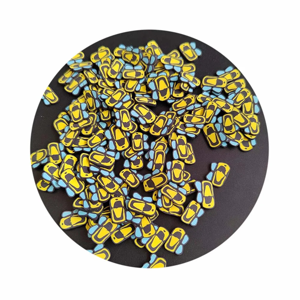 1kg Yellow Car Shape Kawaii Small Mini Soft Clay Girls DIY Jewelry Slime Fillers Handmade Gemstones