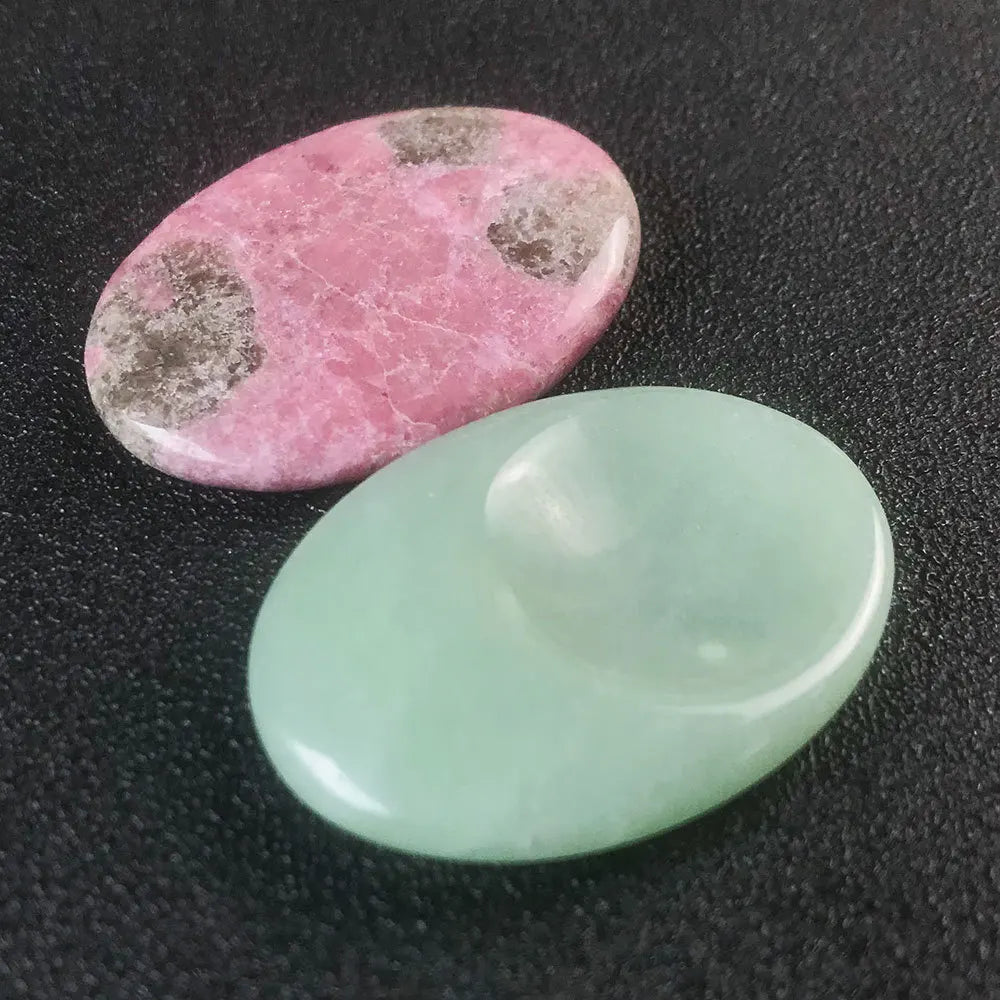 DIY Gems Natural Crystal Worry Stone for Thumb Smooth Polish Mixed Gemstone Green Aventurine