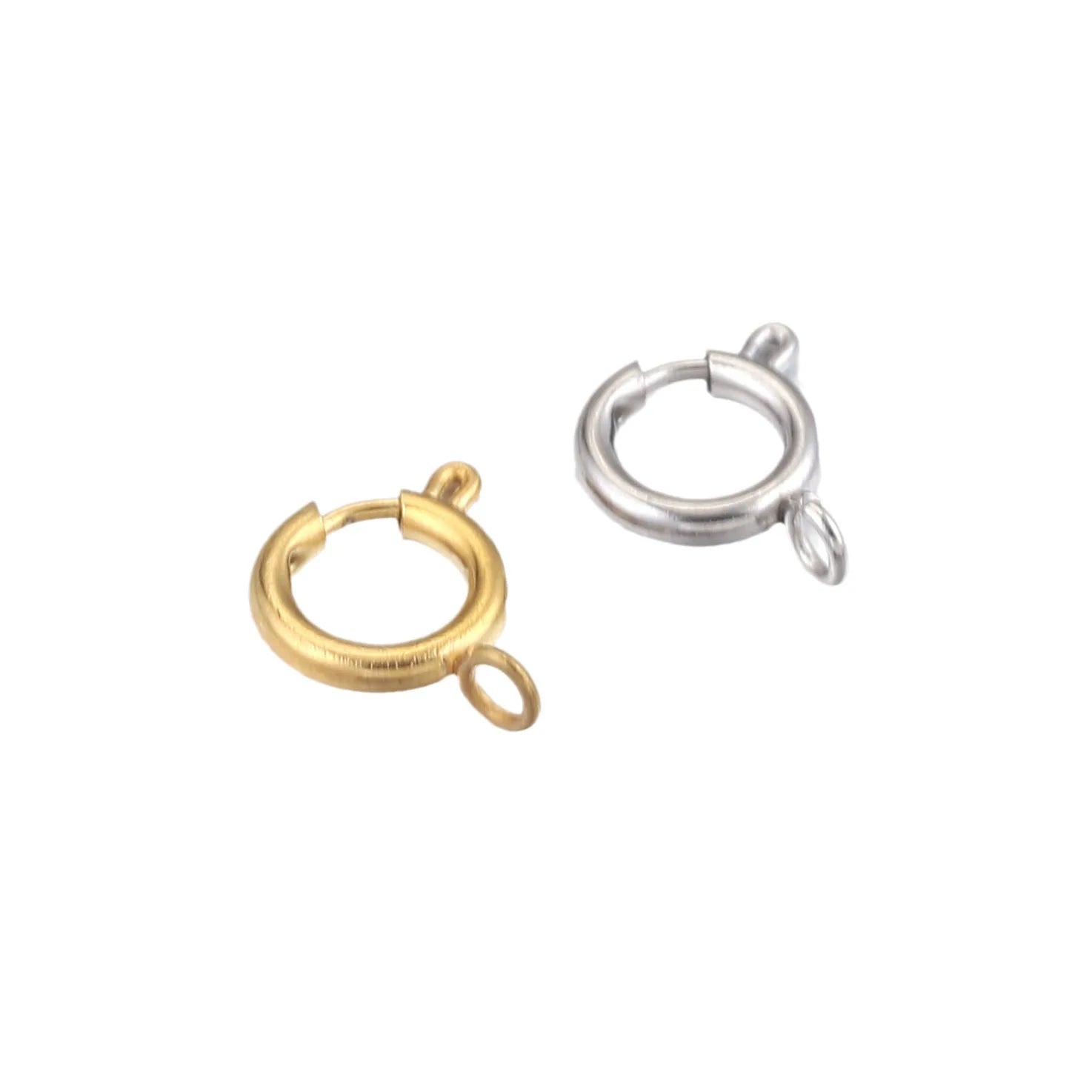 SSeeSY  Stainless Steel Gold Round Claw Spring Clasps Hooks for Bracelet Necklace Connectors Diy Jewelry Clothing Accessories