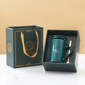 In Stock 12oz Porcelain Ceramic Glass Travel Cup Business Corporate Gift Set for Coffee Lovers