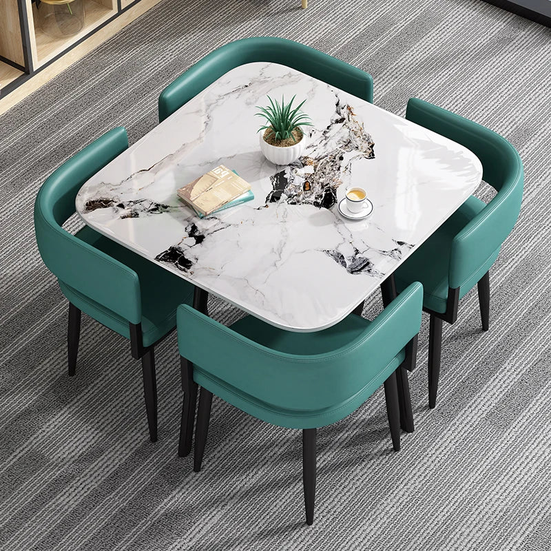 Simple Space-saving Parlour Reception Negotiation Small Round Table and Minimalist Chair Set MegaBDM