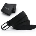 Fashion Men's Genuine Cowhide Leather Belt with Alloy Smooth Buckle 34mm Width Customizable Custom Logo