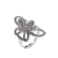 Manufacturer Wholesale Thai Silver Light Luxury Jewelry 925 Silver Jewelry Open Women's Flower Ring Marcasite Stone Rings