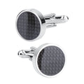 Wholesale Black Carbon Fiber Elegant Cufflink Custom Mens Suit Shirt Fashion Accessory Wedding Tuxedo Trendy Jewelry Gift Set