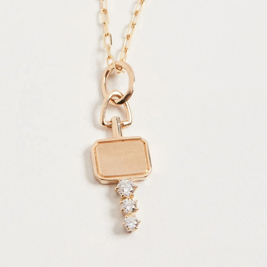 LOZRUNVE Cool Jewelry 18k Gold Plated 925 Silver Personalized Engraved Diamond CZ Key Necklace
