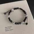 Fashion Gifts Adjustable Weaving Rope 6mm 7mm Map Natural Stone Beaded Bracelet Wholesale Fashion Beaded Bangle Mens Jewelry