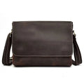 BEARKY Bohemian Genuine Crazy Horse Leather Satchel Bag Large Capacity Crossbody Messenger Shoulder Strap Zip Flap Closure for