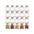 50ml 200ml Mini Square Glass Storage Jars with Wooden Cork Lids Screen Printed Customizable for Spices