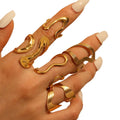 18K Gold Plated Stainless Steel Rings for Women Trendy Joyas Anillos  for Wedding or Engagement